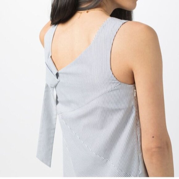 Sayaka Davis Women 4 Lagenlook Asymmetrical Hem Striped Cotton Dress with Pocket - Picture 4 of 14